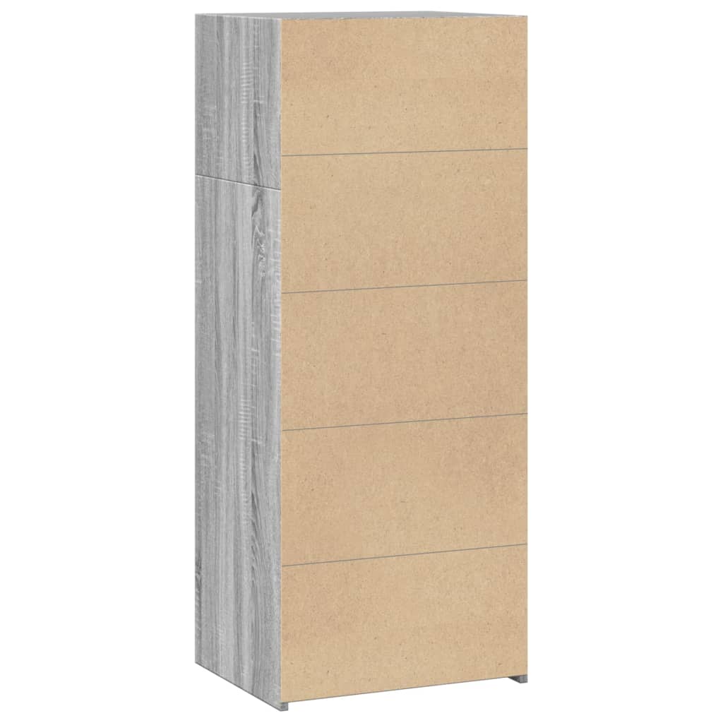 Hoge kast 50x41x124 cm bewerkt hout grijs sonoma eikenkleurig