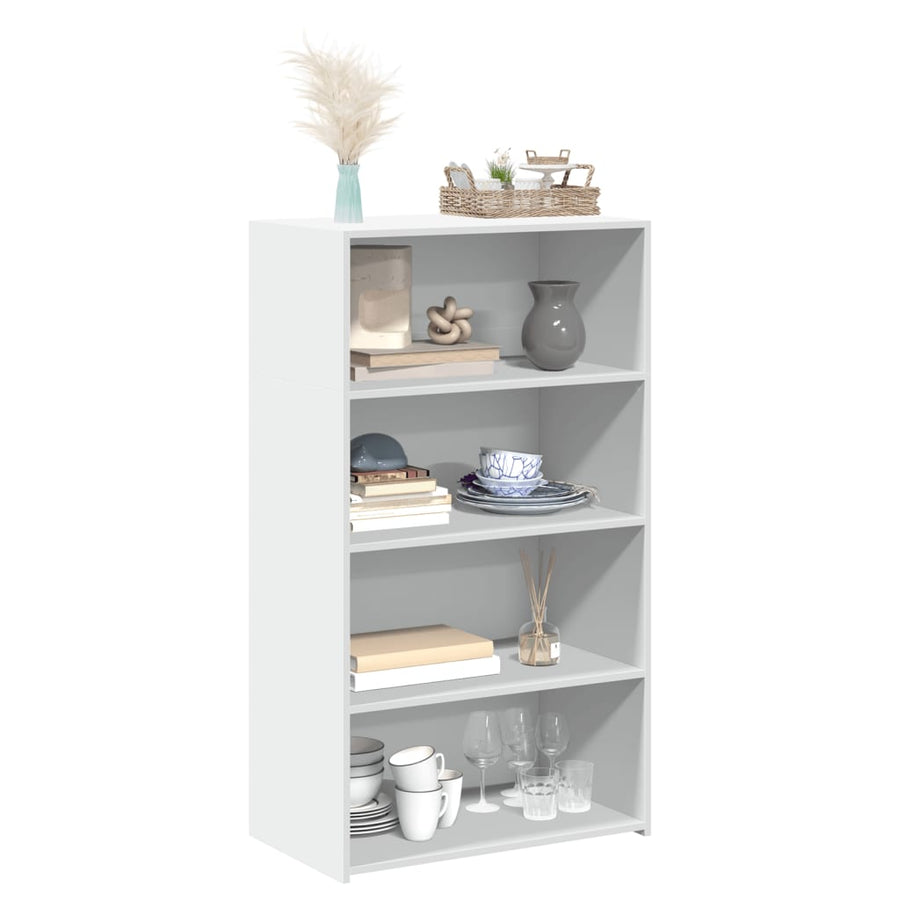 Hoge kast 70x41x124 cm bewerkt hout wit