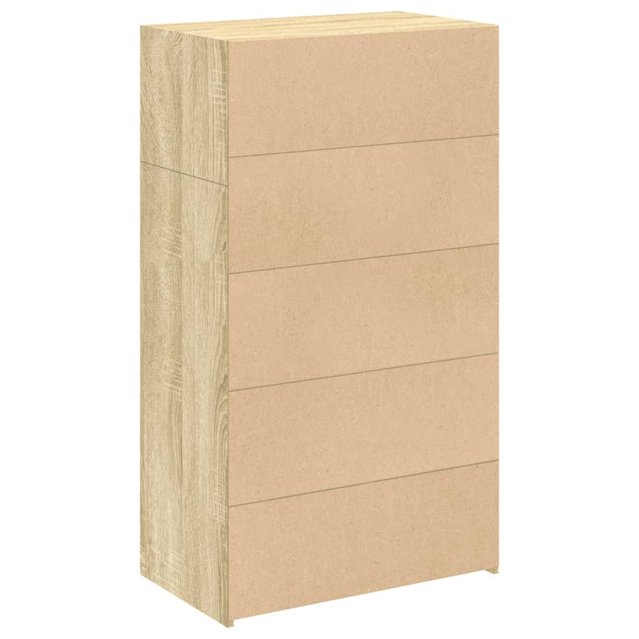 Hoge kast 70x41x124 cm bewerkt hout sonoma eikenkleurig