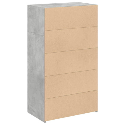 Hoge kast 70x41x124 cm bewerkt hout betongrijs