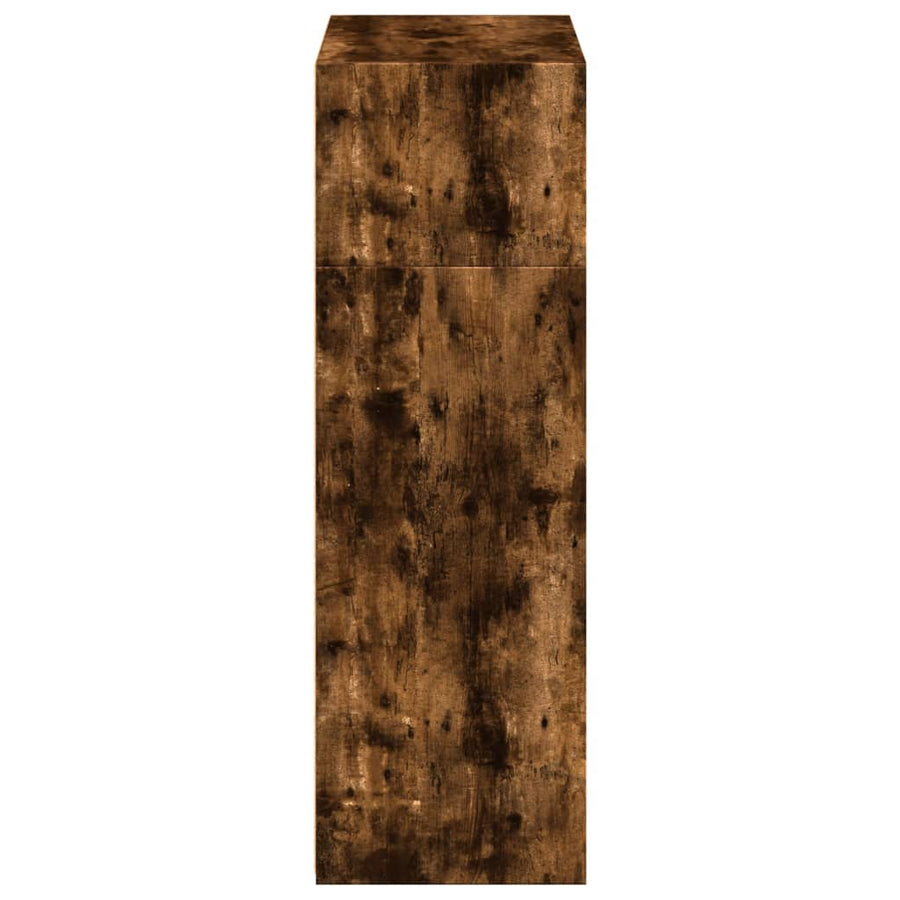 Hoge kast 70x41x124 cm bewerkt hout gerookt eikenkleurig