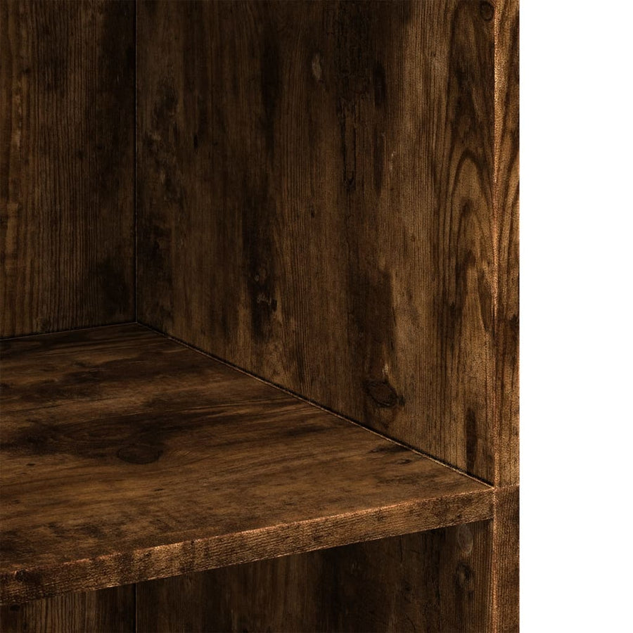 Hoge kast 70x41x124 cm bewerkt hout gerookt eikenkleurig