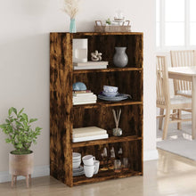 Hoge kast 70x41x124 cm bewerkt hout gerookt eikenkleurig