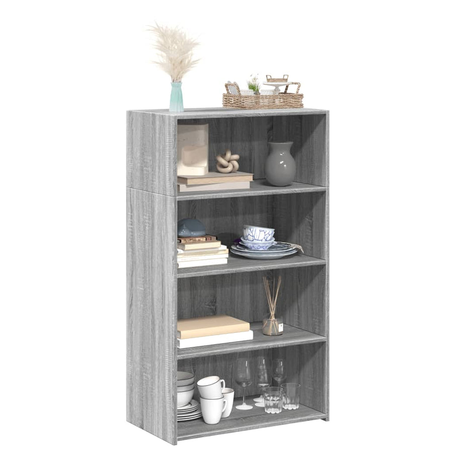 Hoge kast 70x41x124 cm bewerkt hout grijs sonoma eikenkleurig