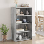 Hoge kast 70x41x124 cm bewerkt hout grijs