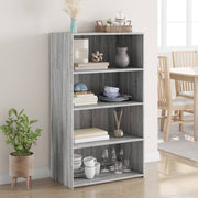 Hoge kast 70x41x124 cm bewerkt hout grijs