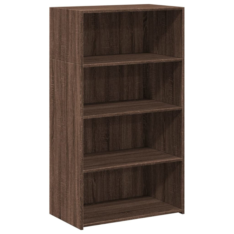 Hoge kast 70x41x124 cm bewerkt hout bruin eikenkleur