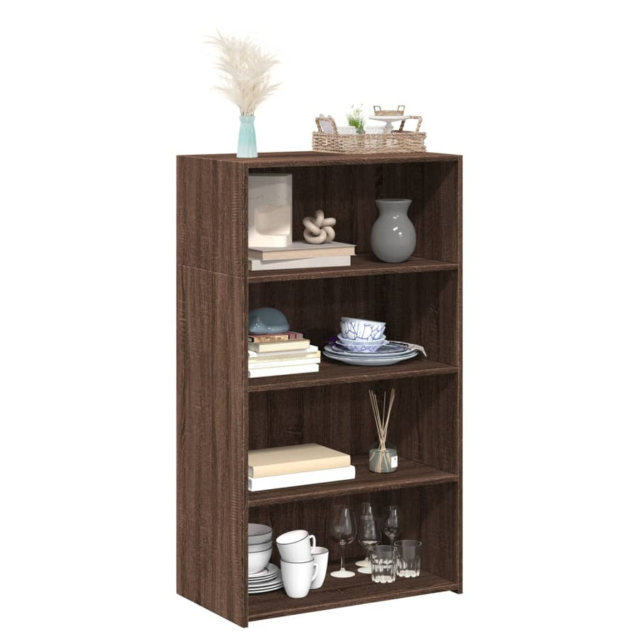 Hoge kast 70x41x124 cm bewerkt hout bruin eikenkleur