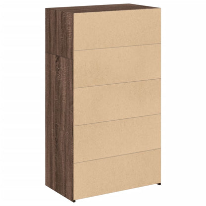 Hoge kast 70x41x124 cm bewerkt hout bruin eikenkleur