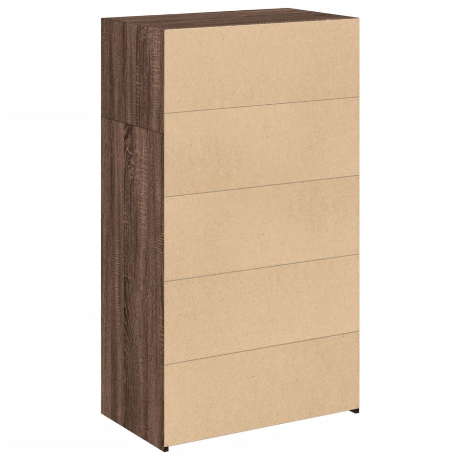 Hoge kast 70x41x124 cm bewerkt hout bruin eikenkleur