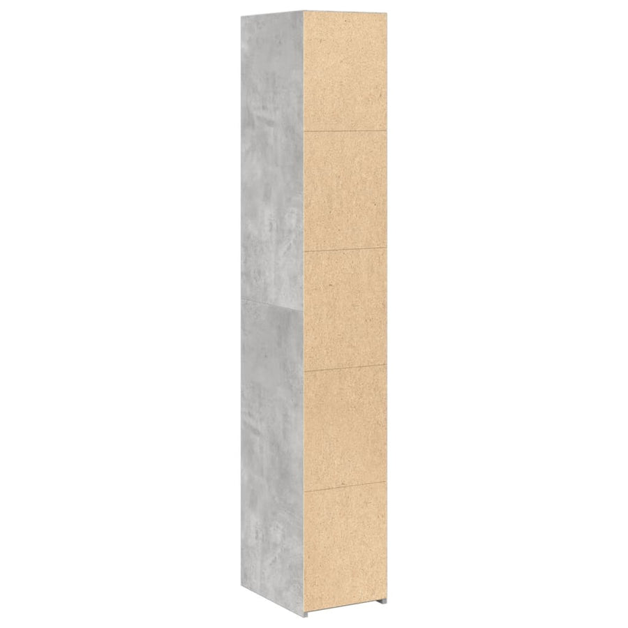 Hoge kast 30x41x185 cm bewerkt hout betongrijs