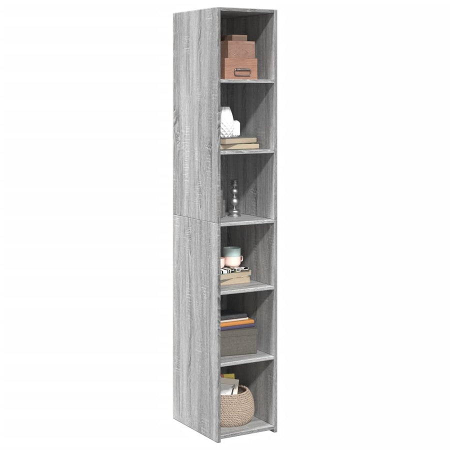 Hoge kast 30x41x185 cm bewerkt hout grijs sonoma eikenkleurig