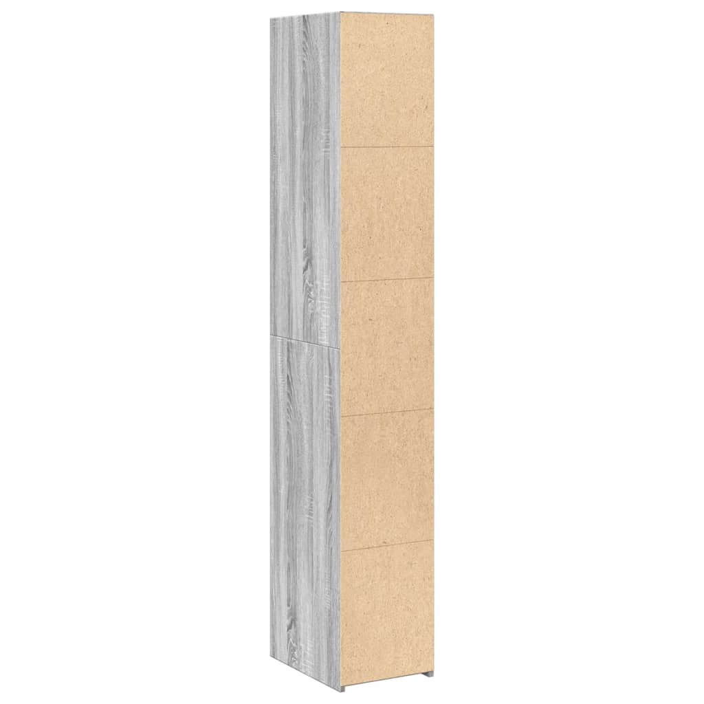 Hoge kast 30x41x185 cm bewerkt hout grijs sonoma eikenkleurig