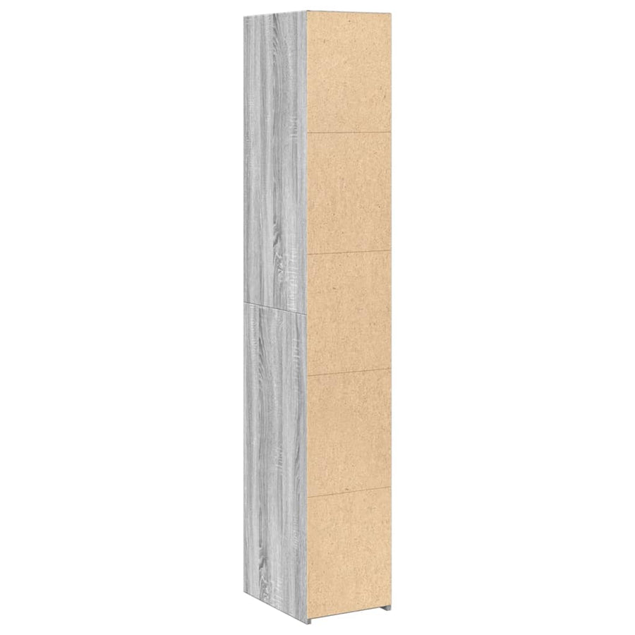 Hoge kast 30x41x185 cm bewerkt hout grijs sonoma eikenkleurig