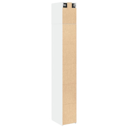 Opbergkast smal 30x42,5x225 cm bewerkt hout wit
