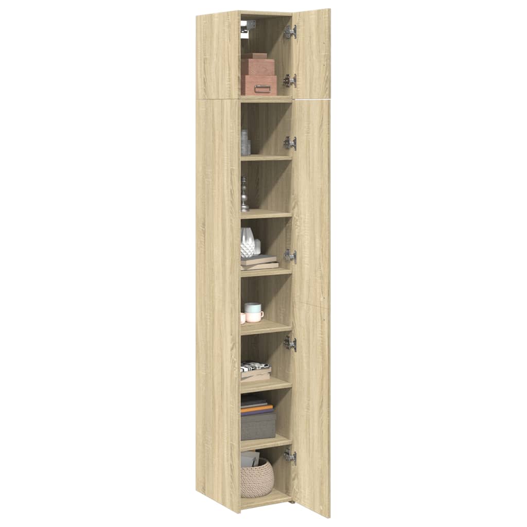 Opbergkast smal 30x42,5x225 cm bewerkt hout sonoma eikenkleurig