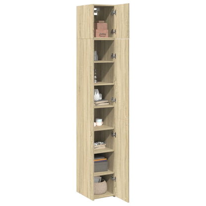 Opbergkast smal 30x42,5x225 cm bewerkt hout sonoma eikenkleurig
