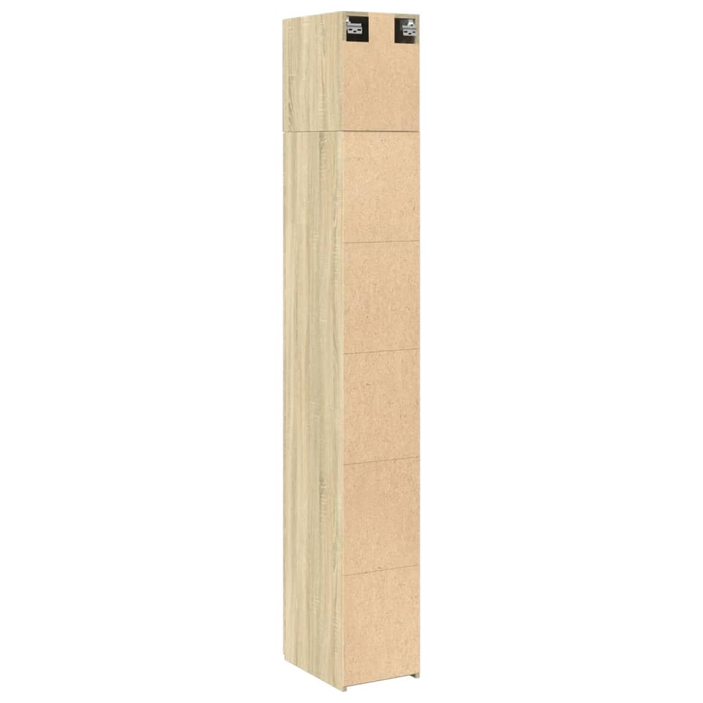 Opbergkast smal 30x42,5x225 cm bewerkt hout sonoma eikenkleurig