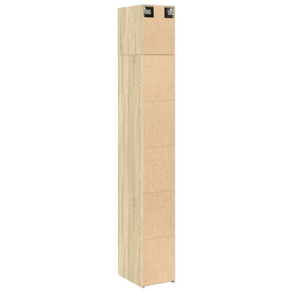 Opbergkast smal 30x42,5x225 cm bewerkt hout sonoma eikenkleurig