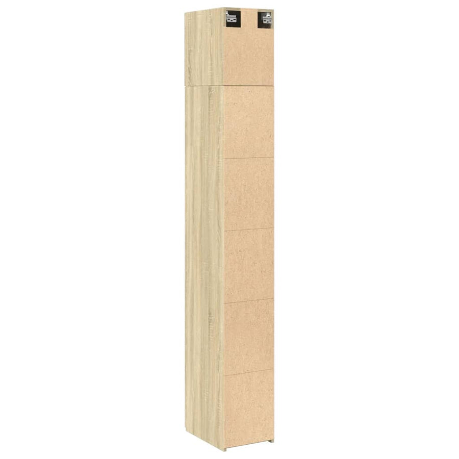 Opbergkast smal 30x42,5x225 cm bewerkt hout sonoma eikenkleurig