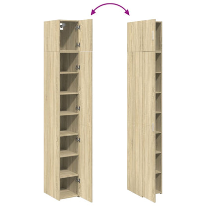 Opbergkast smal 30x42,5x225 cm bewerkt hout sonoma eikenkleurig