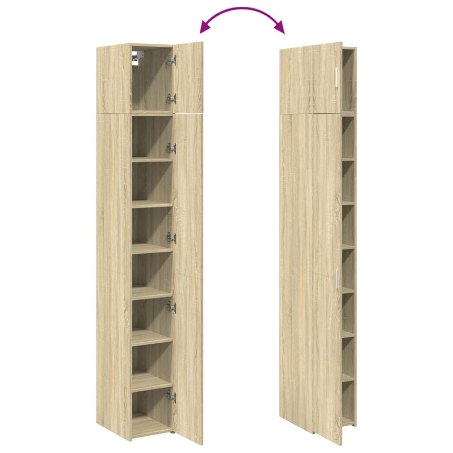 Opbergkast smal 30x42,5x225 cm bewerkt hout sonoma eikenkleurig