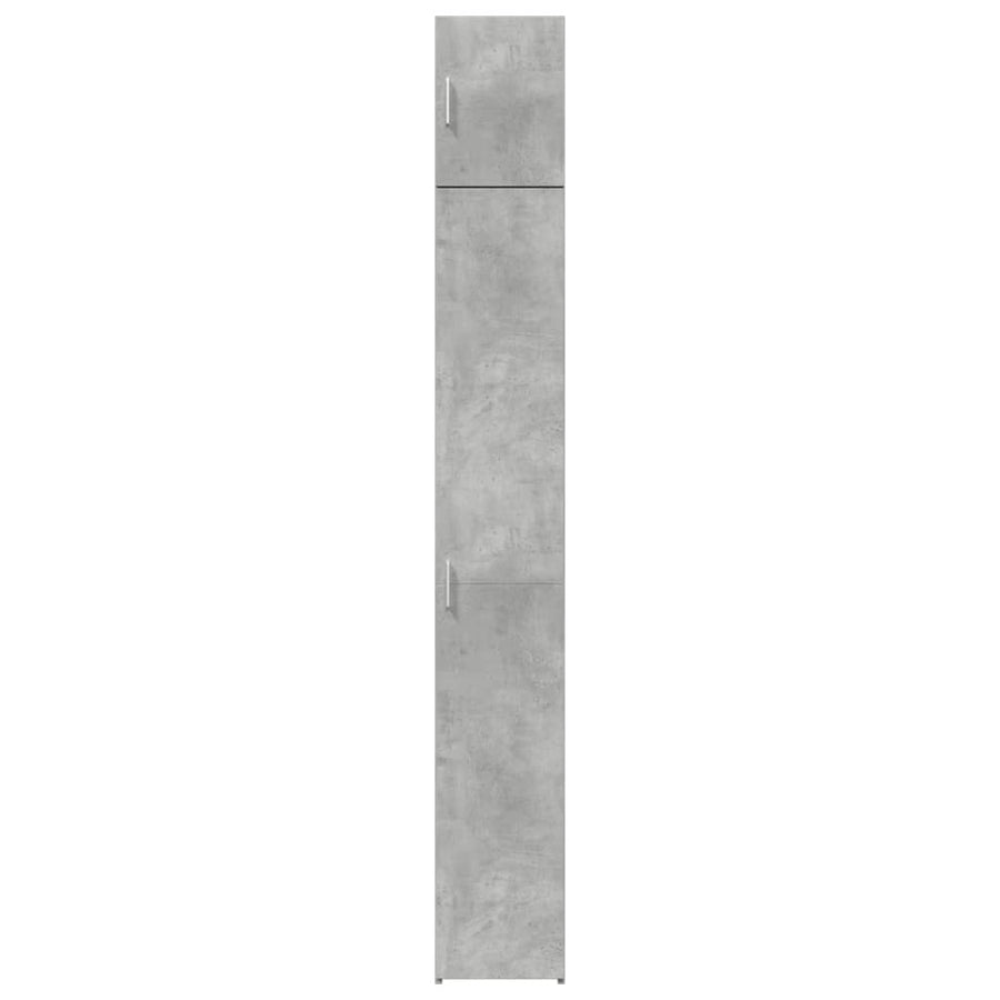 Opbergkast smal 30x42,5x225 cm bewerkt hout betongrijs