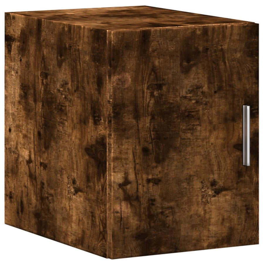 Opbergkast smal 30x42,5x225 cm bewerkt hout gerookt eikenkleur