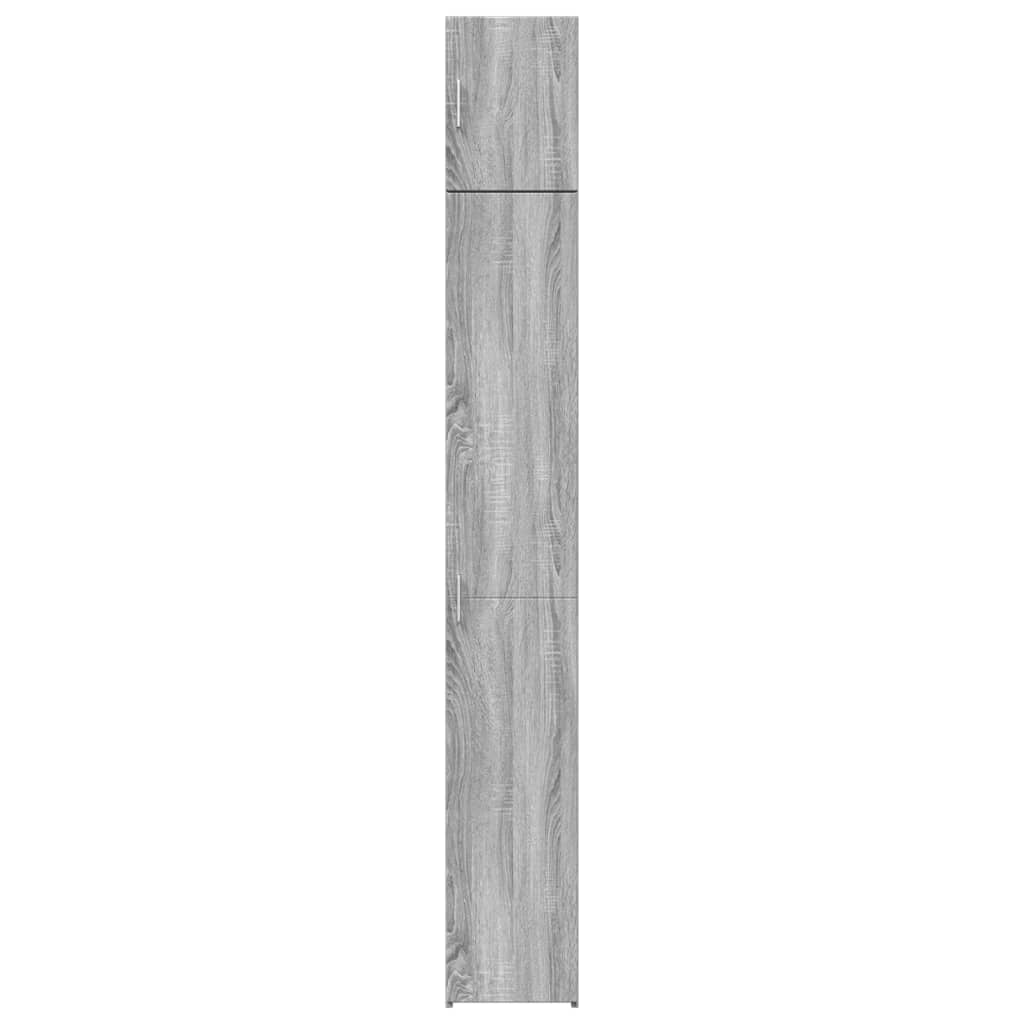 Opbergkast smal 30x42,5x225 cm bewerkt hout grijs sonoma eiken