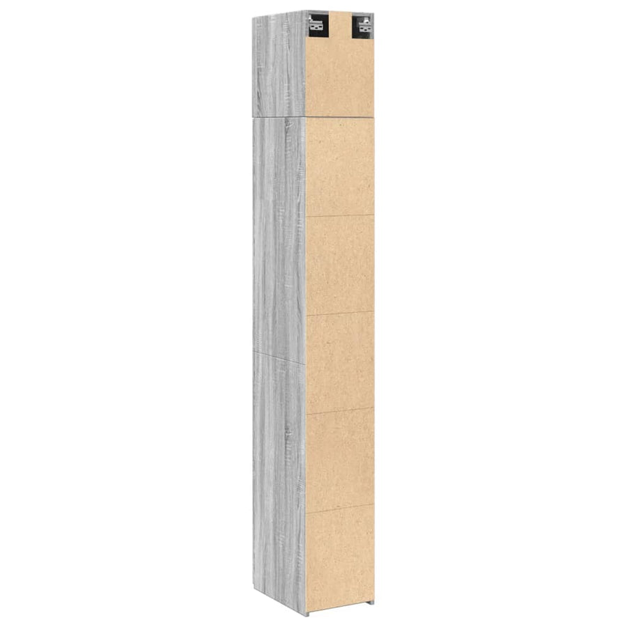 Opbergkast smal 30x42,5x225 cm bewerkt hout grijs sonoma eiken