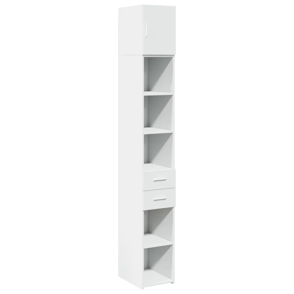 Opbergkast smal 30x42,5x225 cm bewerkt hout wit