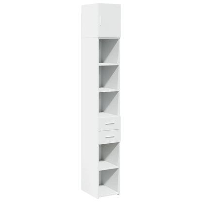 Opbergkast smal 30x42,5x225 cm bewerkt hout wit