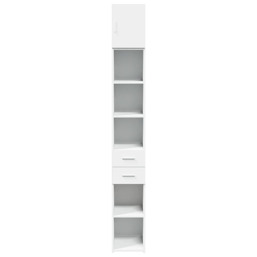 Opbergkast smal 30x42,5x225 cm bewerkt hout wit