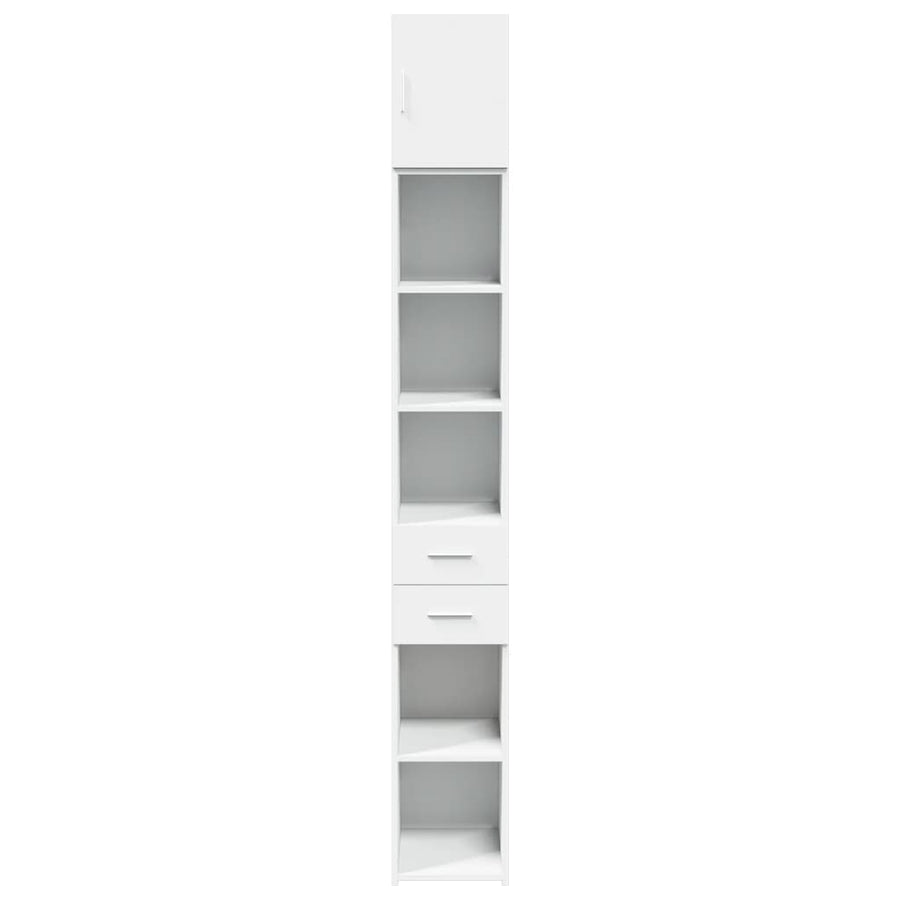 Opbergkast smal 30x42,5x225 cm bewerkt hout wit