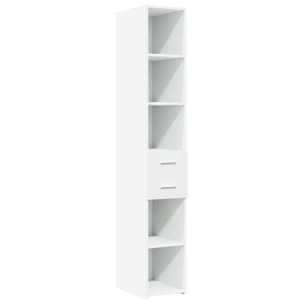 Opbergkast smal 30x42,5x225 cm bewerkt hout wit