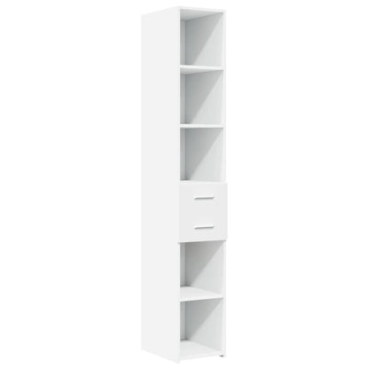 Opbergkast smal 30x42,5x225 cm bewerkt hout wit