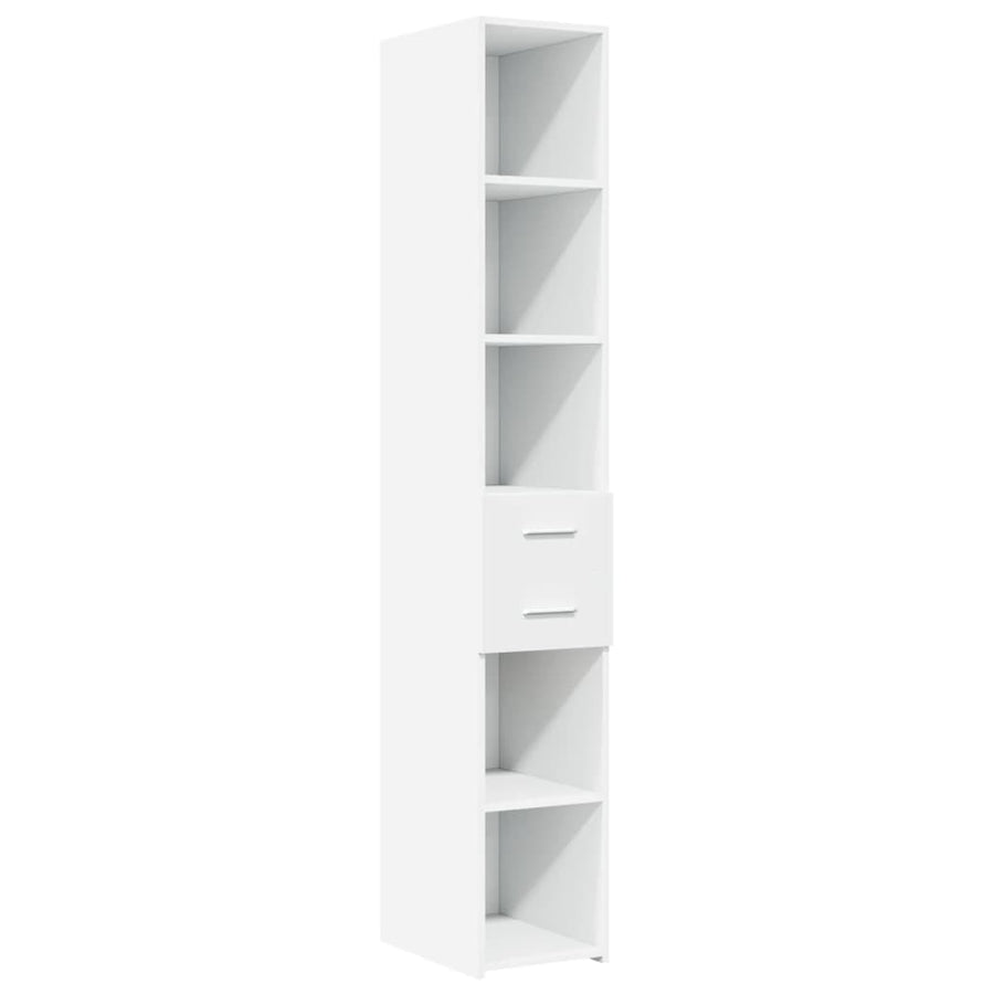 Opbergkast smal 30x42,5x225 cm bewerkt hout wit