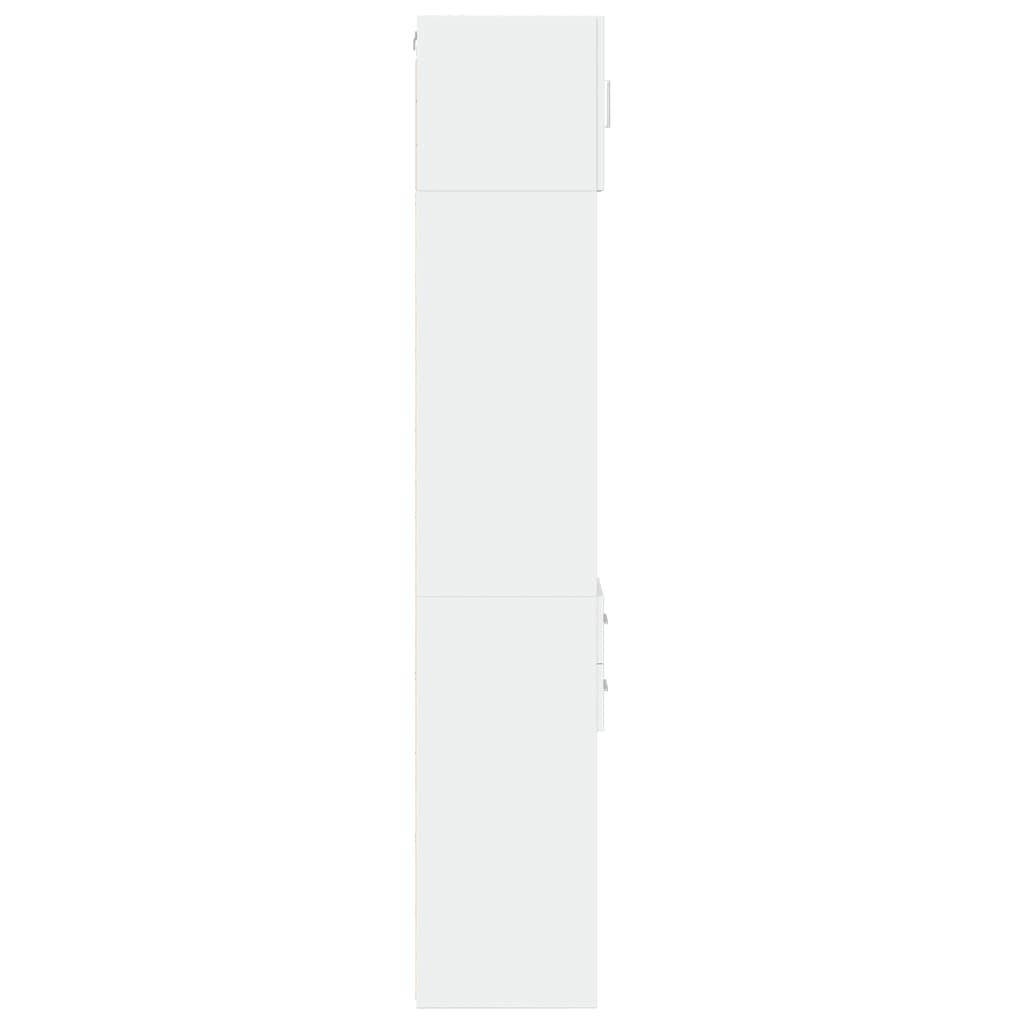 Opbergkast smal 30x42,5x225 cm bewerkt hout wit