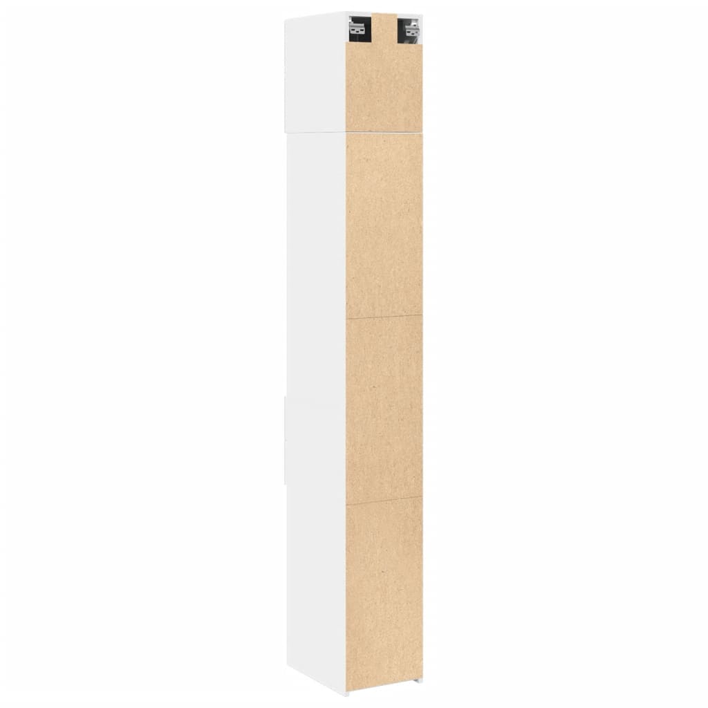 Opbergkast smal 30x42,5x225 cm bewerkt hout wit
