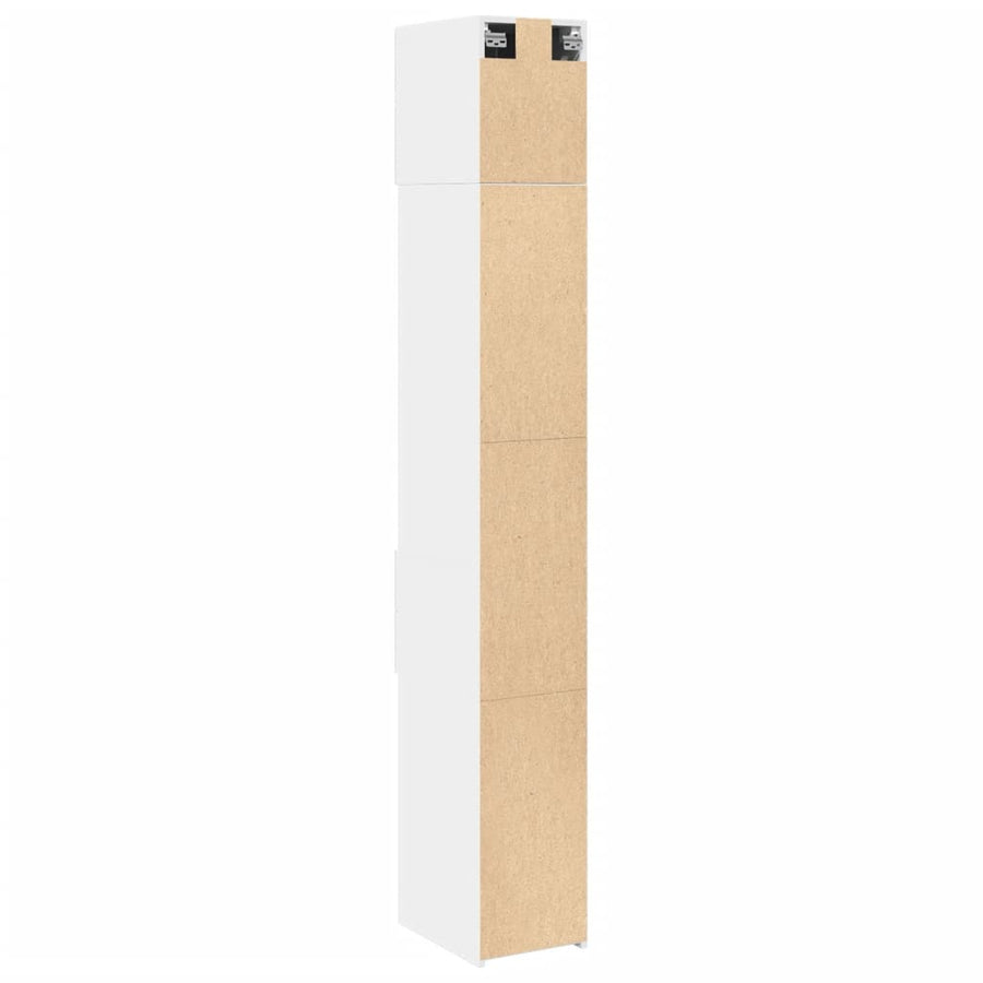 Opbergkast smal 30x42,5x225 cm bewerkt hout wit