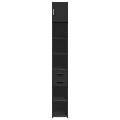 Opbergkast smal 30x42,5x225 cm bewerkt hout zwart
