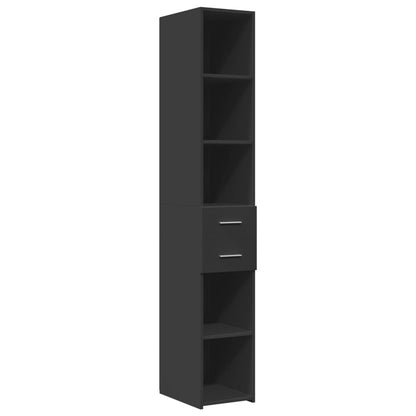 Opbergkast smal 30x42,5x225 cm bewerkt hout zwart