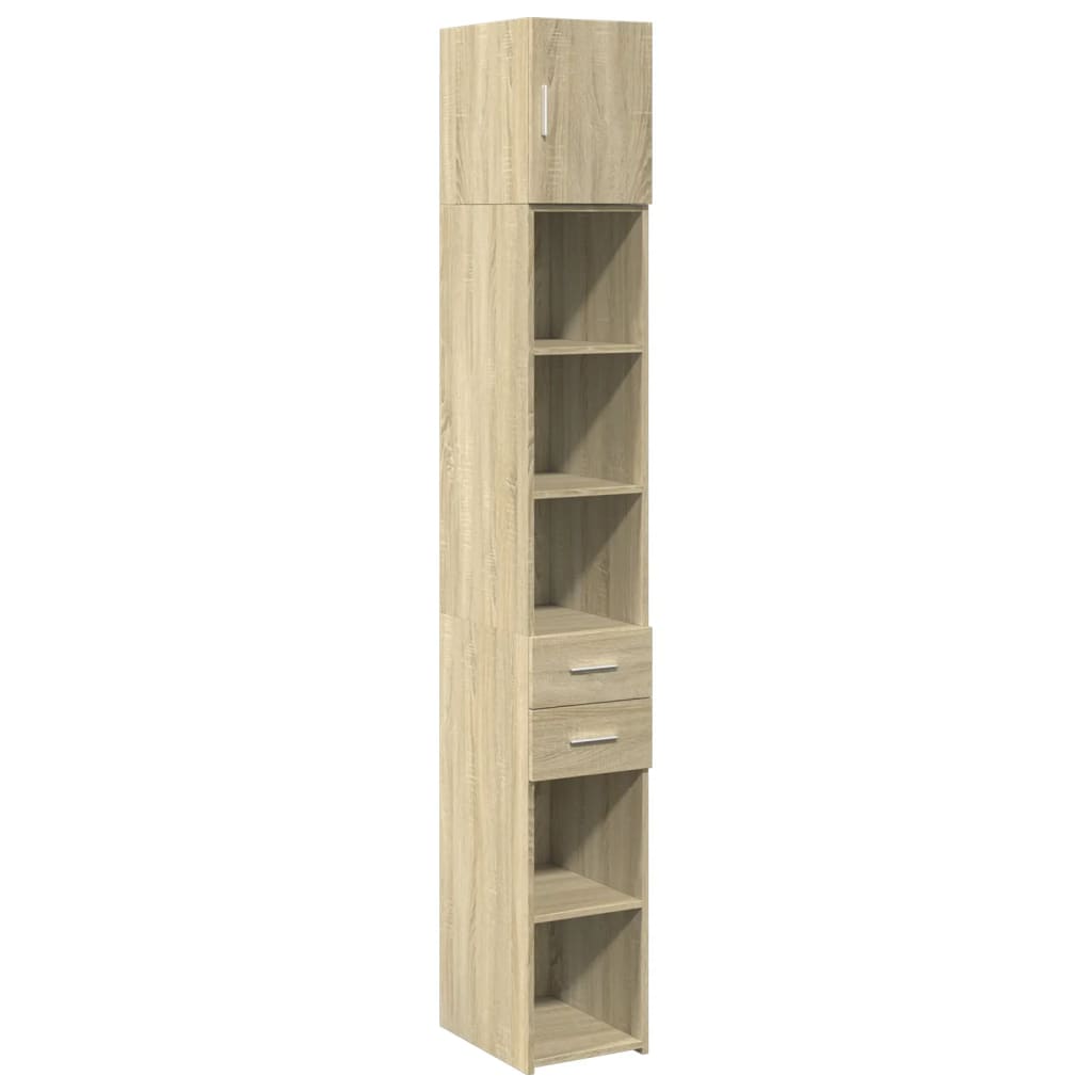 Opbergkast smal 30x42,5x225 cm bewerkt hout sonoma eikenkleurig