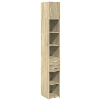 Opbergkast smal 30x42,5x225 cm bewerkt hout sonoma eikenkleurig