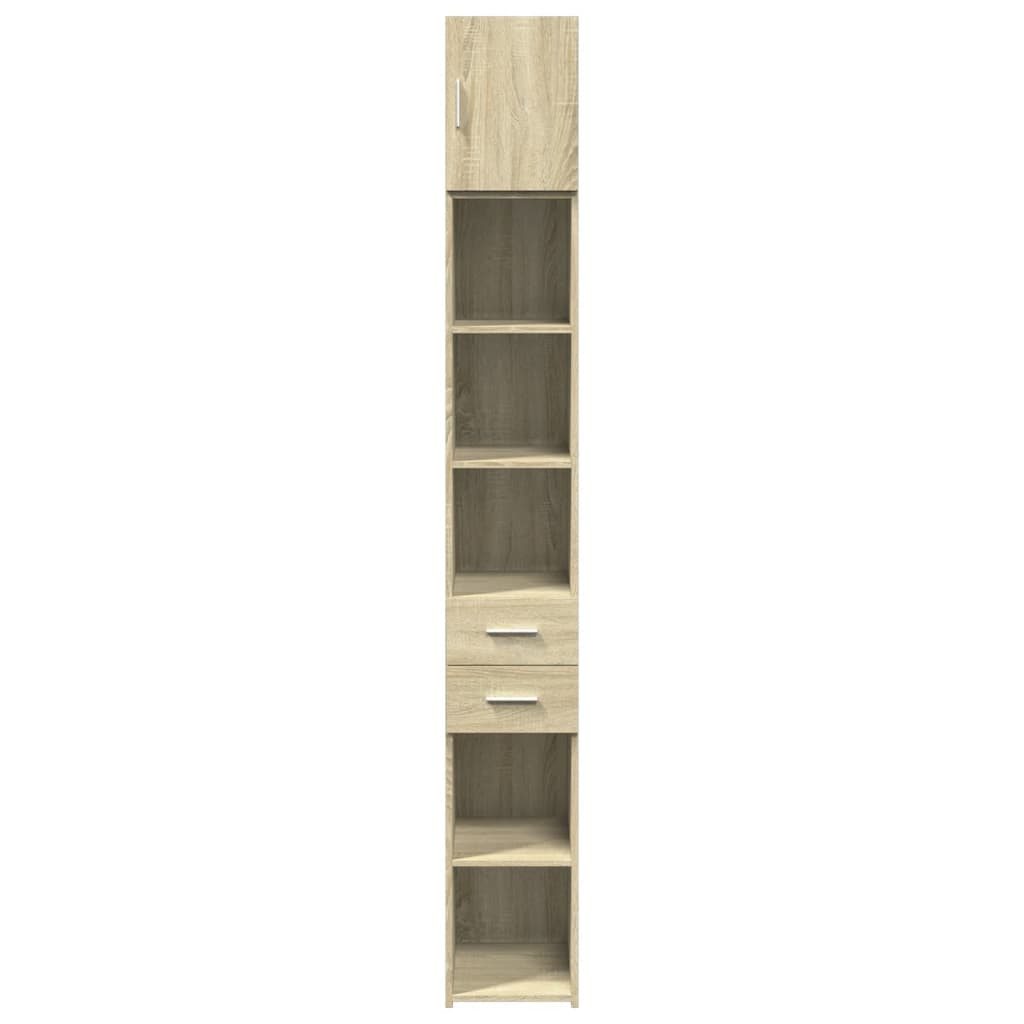 Opbergkast smal 30x42,5x225 cm bewerkt hout sonoma eikenkleurig