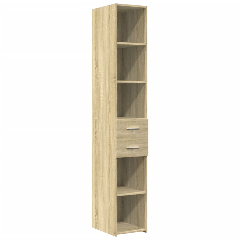 Opbergkast smal 30x42,5x225 cm bewerkt hout sonoma eikenkleurig
