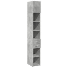 Opbergkast smal 30x42,5x225 cm bewerkt hout betongrijs