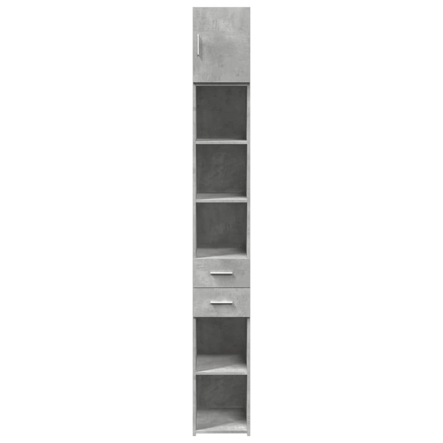 Opbergkast smal 30x42,5x225 cm bewerkt hout betongrijs