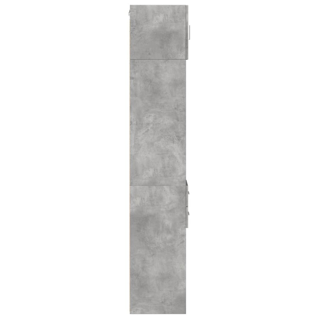 Opbergkast smal 30x42,5x225 cm bewerkt hout betongrijs