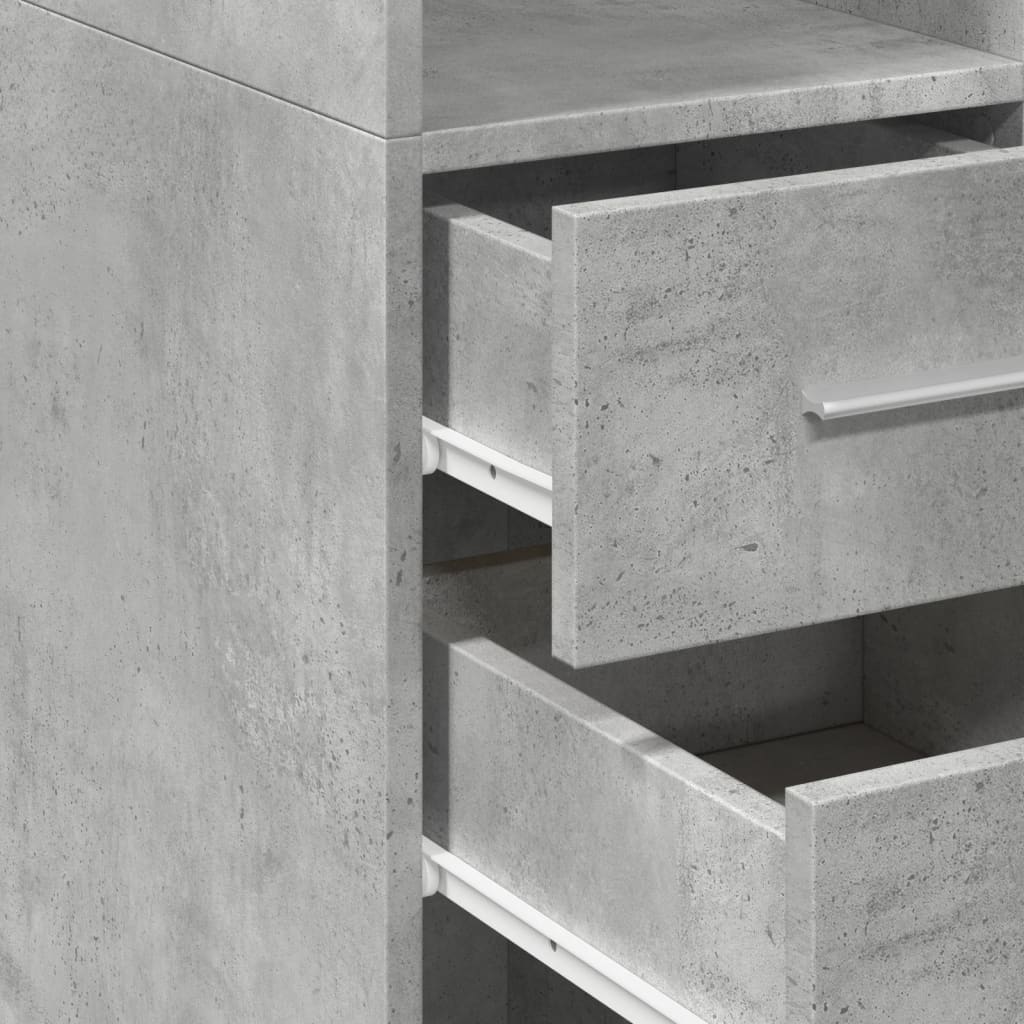 Opbergkast smal 30x42,5x225 cm bewerkt hout betongrijs